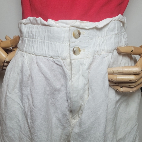 Madewell Linen-Blend Pull-On Paperbag Shorts Chic Effortless Comfort Size Small - Picture 3 of 8